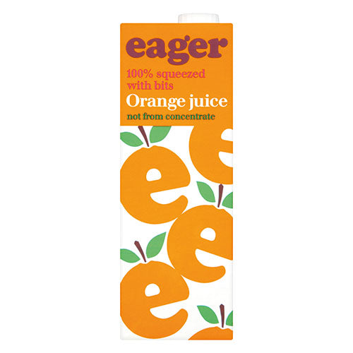 Eager Orange (with bits) Juice [WHOLE CASE] by Eager - The Pop Up Deli