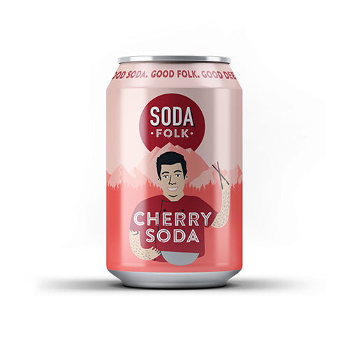Soda Folk Cherry Soda 330ml Can [WHOLE CASE]