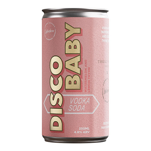Whitebox Disco Baby Vodka Watermelon Lemon Thyme Soda Can Collaboration With Acclaimedd Cocktail Bar Three Sheets 250ml  [WHOLE CASE]