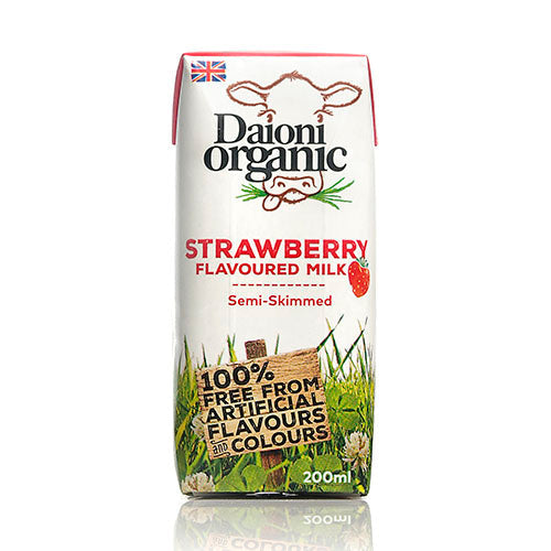 Daioni Organic Strawberry Flavoured Organic Milk 200ml  [WHOLE CASE]