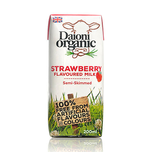 Daioni Organic Strawberry Flavoured Organic Milk 200ml [WHOLE CASE]