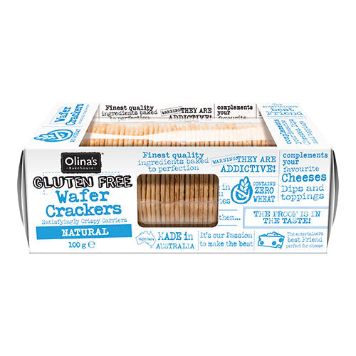 Olina's Bakehouse Wafer Crackers - Gluten Free Natural 100g [WHOLE CASE] by Olina's Bakehouse - The Pop Up Deli