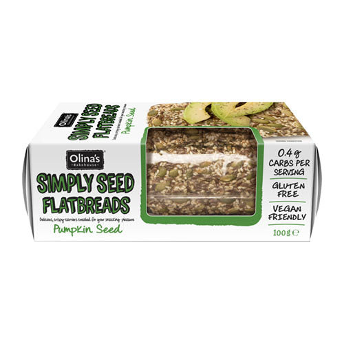 Olina's Bakehouse Seeded Flatbread Gluten Free - Pumpkin Seed 100g [WHOLE CASE] by Olina's Bakehouse - The Pop Up Deli