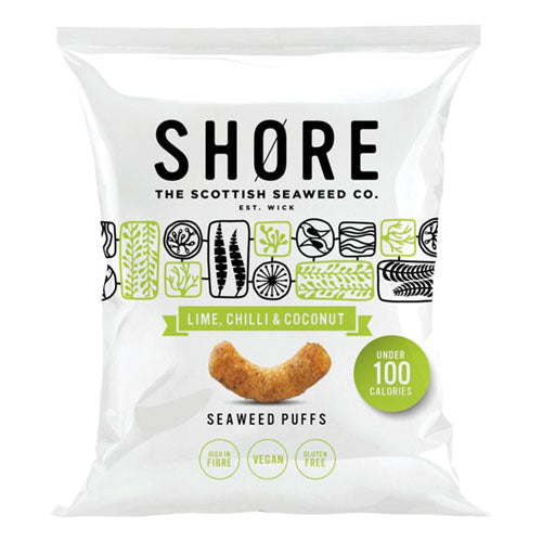 Shore Lime Chilli & Coconut Seaweed Puffs 22.5g [WHOLE CASE] by Shore - The Pop Up Deli