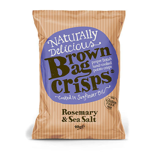 Brown Bag Crisps Rosemary and Sea Salt 40g [WHOLE CASE] by Brown Bag - The Pop Up Deli