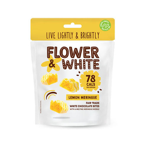 Flower & White Meringue Bites - Lemon 75g [WHOLE CASE] by Flower & White - The Pop Up Deli