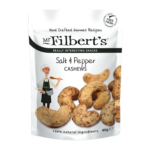 Mr Filberts Salt & Black Pepper Cashews 40g [WHOLE CASE] by Mr Filberts - The Pop Up Deli