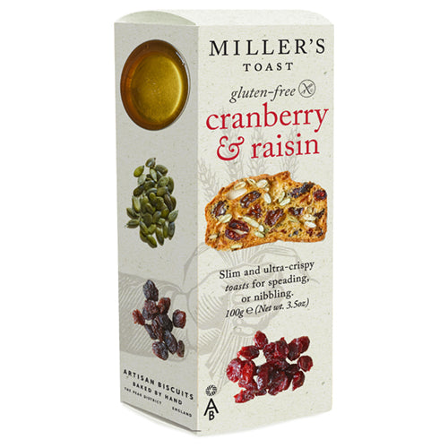 Artisan Biscuits Gluten Free Miller'S Toast Cranberry & Raisin 100g by Artisan Biscuits - The Pop Up Deli