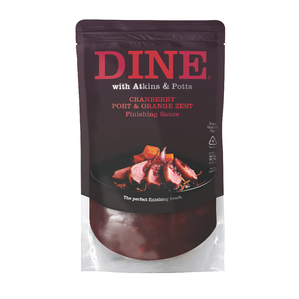 DINE with Atkins & Potts Cranberry, Port & Orange Zest Sauce  (325g)