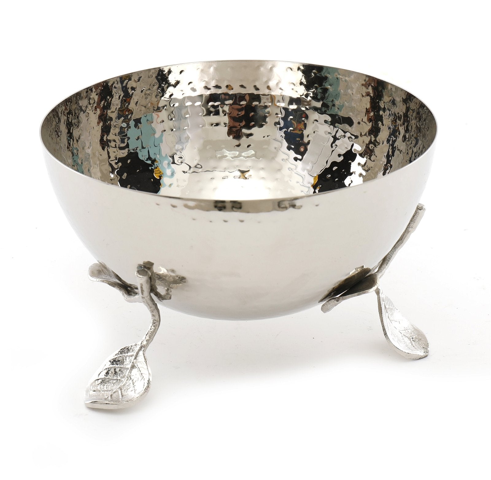 Silver Decorative Bowl with Leaf Feet