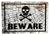 Metal Sign Plaque - Skull Beware