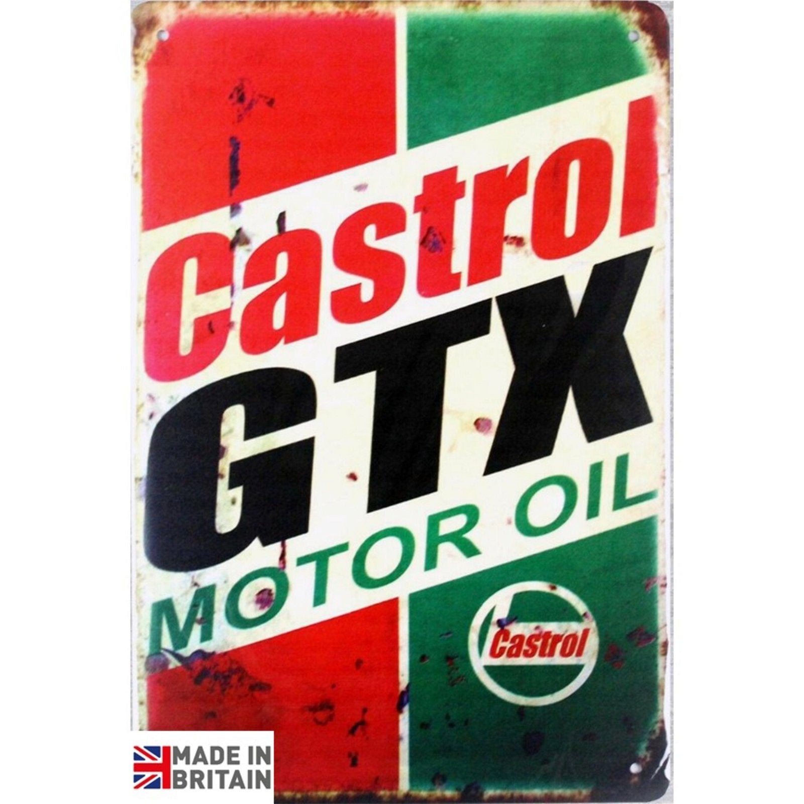Small Metal Sign 45 x 37.5cm Castol GTX Motor Oil