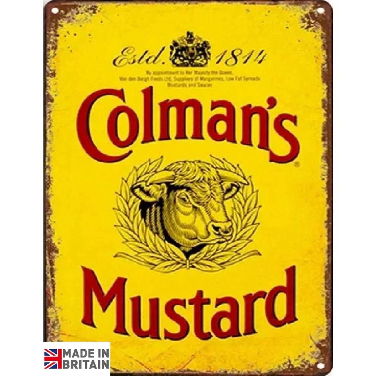 Small Metal Sign 45 x 37.5cm Colman's Mustard