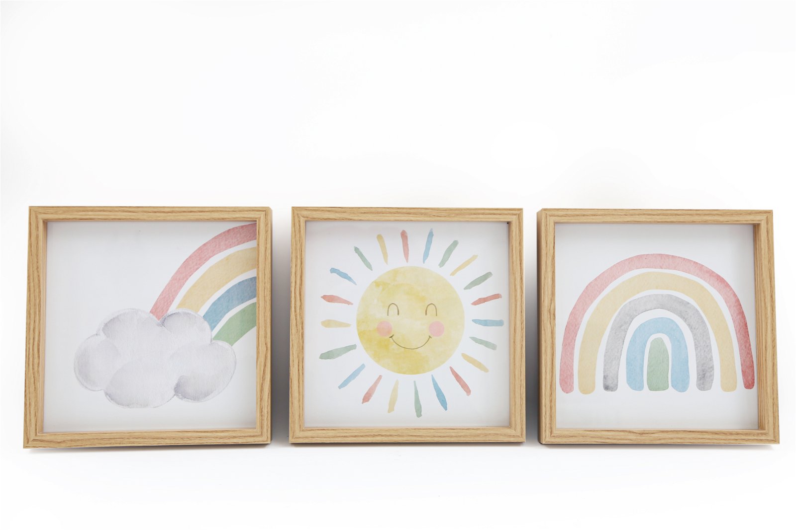 Set of Three Rainbow Framed Prints