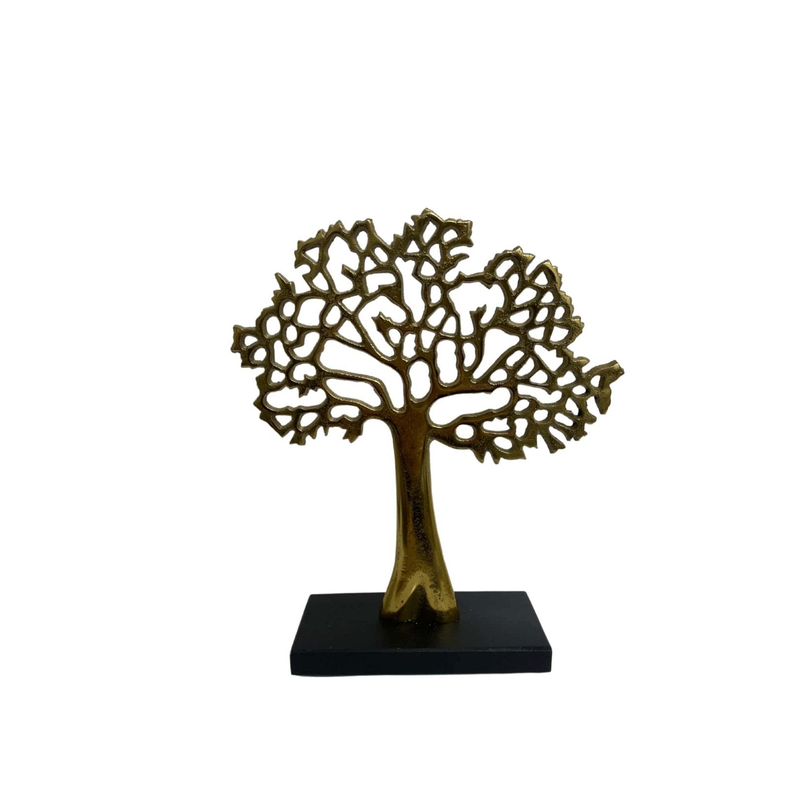 Small Antique Gold Tree On Black Base