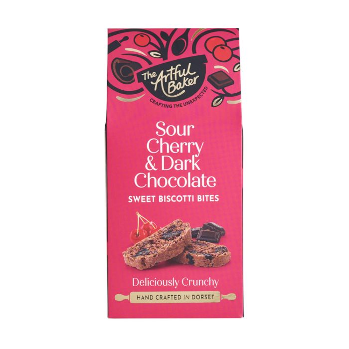 The Artful Baker Sour Cherry & Dark Chocolate Sweet Biscotti Bites 100g [WHOLE CASE]
