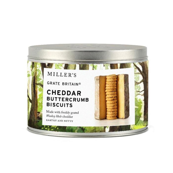Miller's Grate Britain Cheddar Buttercrumb Biscuits Gift Tin [WHOLE CASE]