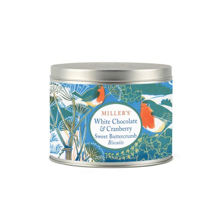 Miller's White Chocolate & Cranberry Sweet Buttercrumb Tin [WHOLE CASE]