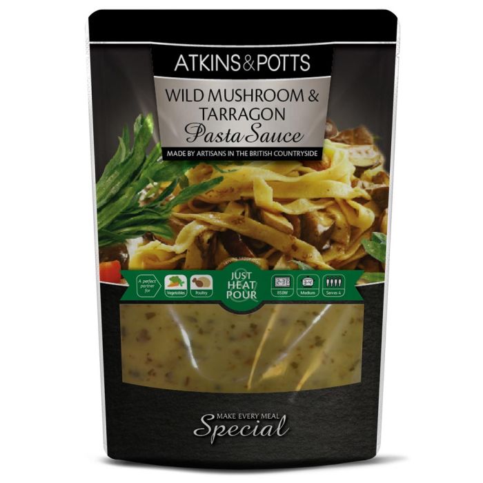 Atkins and Potts Wild Mushroom & Tarragon Pasta Sauce [WHOLE CASE] by Atkins & Potts - The Pop Up Deli