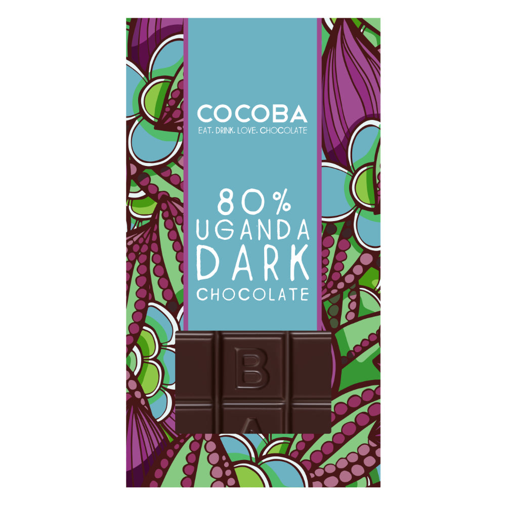 Cocoba 80% Uganda Dark Chocolate Bar (100g)
