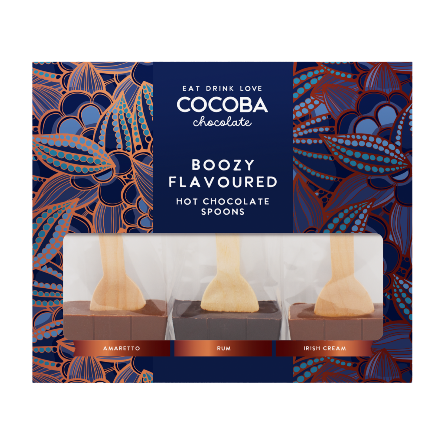 Cocoba Boozy Flavoured Hot Chocolate Spoons (150g)