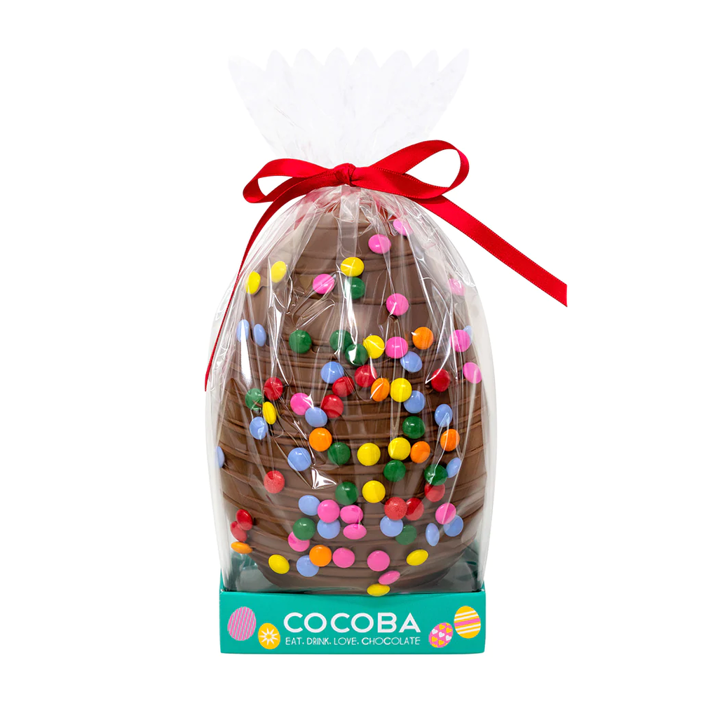 Cocoba Milk Chocolate Drizzled Egg with Candy Beans (250g)