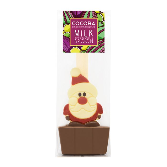 Cocoba Christmas Santa Milk Chocolate Hot Chocolate Spoon [WHOLE CASE]