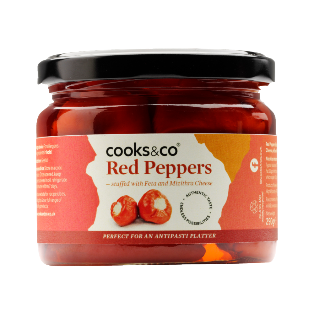 Cooks & Co Red Peppers stuffed with Feta Cheese (290g)