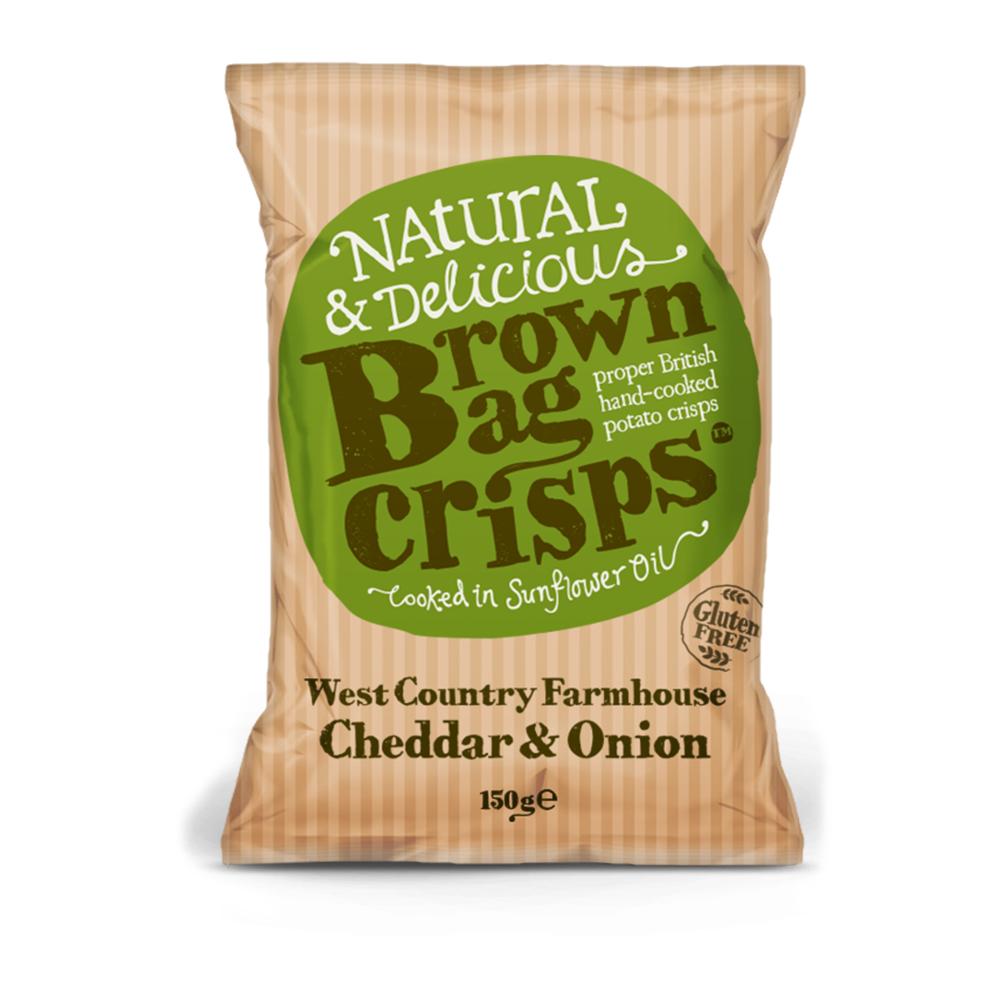 Brown Bag West Country Cheddar & Onion Crisps (10x150g)