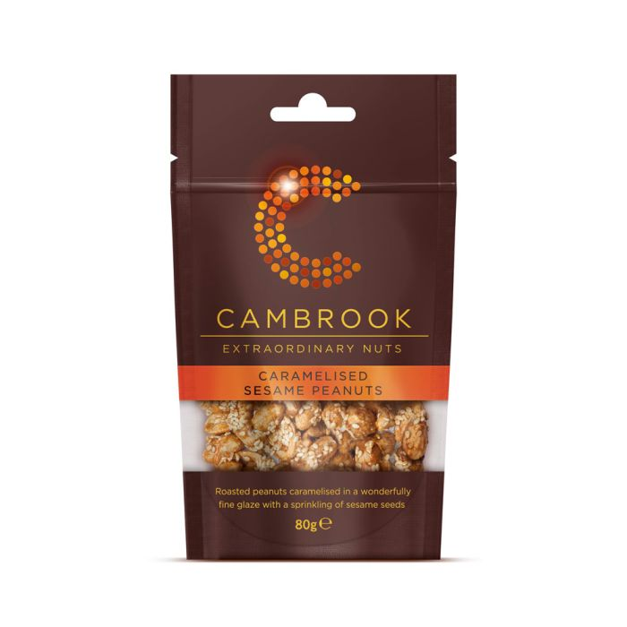 Cambrook Caramelised With Sesame Seeds Peanuts 80g [WHOLE CASE] by Cambrook - The Pop Up Deli