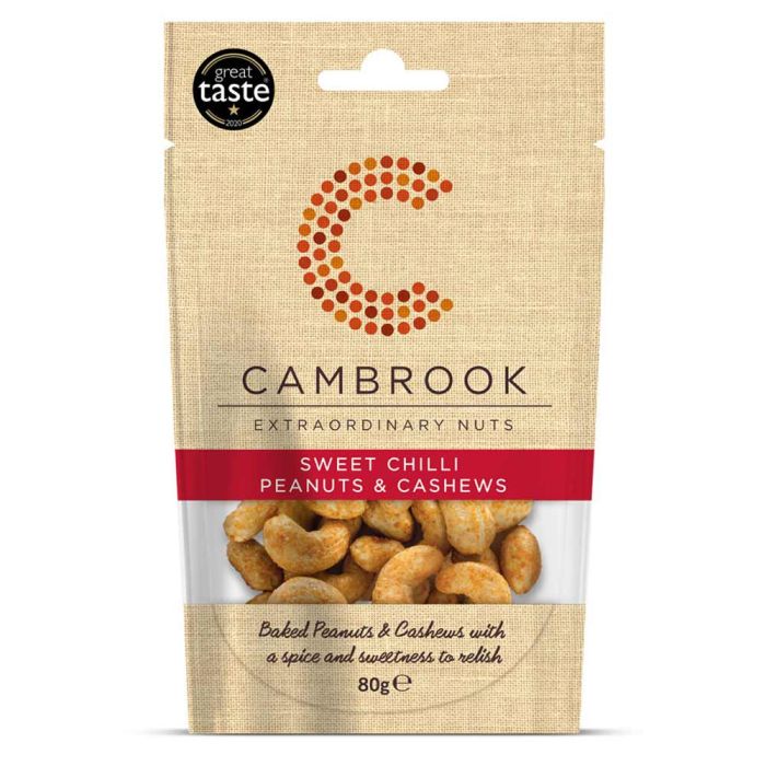 Cambrook Sweet Chilli Peanuts & Cashews 80g [WHOLE CASE]