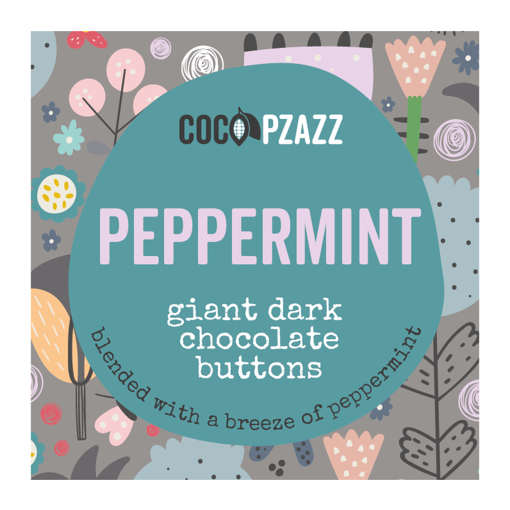 Coco Pzazz Peppermint Giant Dark Chocolate Buttons (96g)