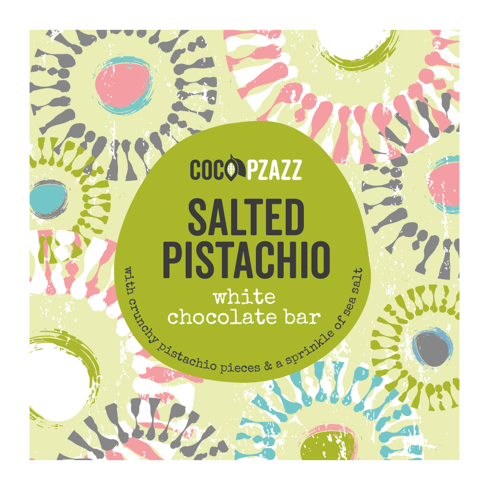 Coco Pzazz Salted Pistachio White Chocolate Bar (80g)