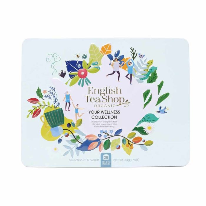 English Tea Shop Organic Your Wellness Collection Gift Tin - 36 Tea Bag Sachets [WHOLE CASE]