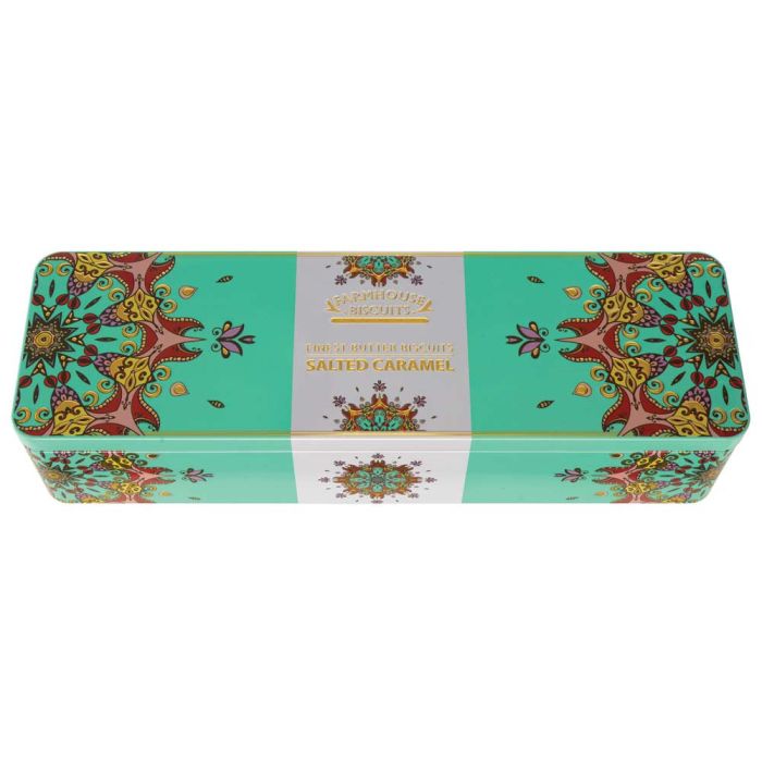 Farmhouse Biscuits Kensington Tin with Salted Caramel Biscuits 225g [WHOLE CASE]