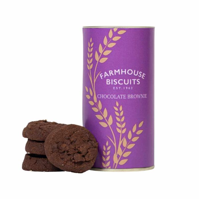 Farmhouse Biscuits Purple & Gold Chocolate Brownie Tube 100g  [WHOLE CASE]