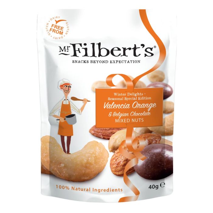Mr Filbert's Valencia Orange & Belgium Chocolate Mixed Nuts Pouch 40g [WHOLE CASE]