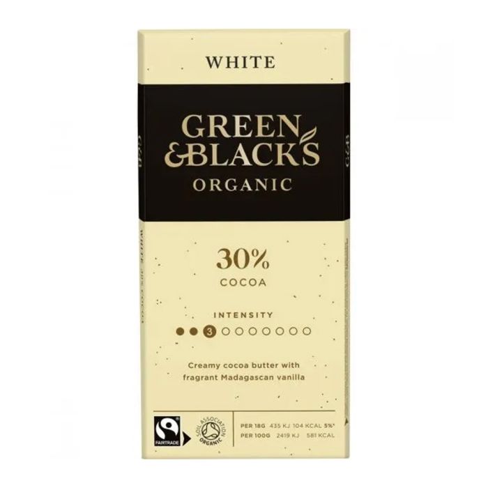 Green & Black's Organic White Chocolate Bar 90g [WHOLE CASE]