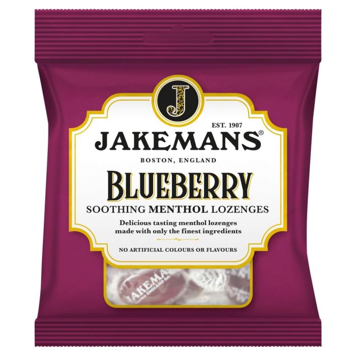 Jakemans Blueberry Menthol Soothing Menthol Sweets 73g [WHOLE CASE]