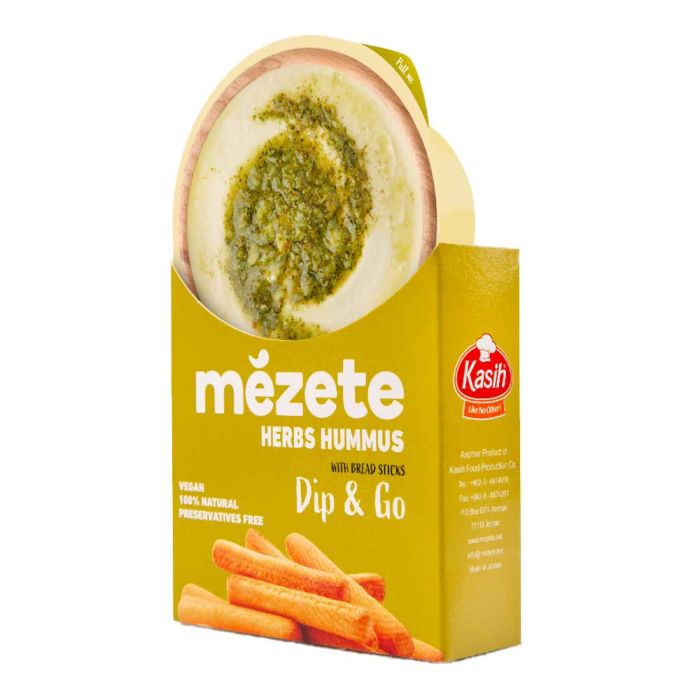 Mezete Herbs Hummus with Bread Sticks [WHOLE CASE] by Mezete - The Pop Up Deli