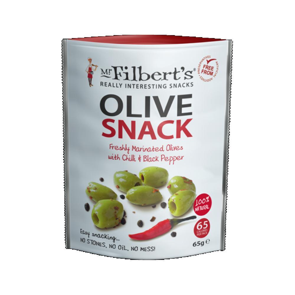 Mr Filbert's Green Olives with Chilli & Black Pepper (65g)