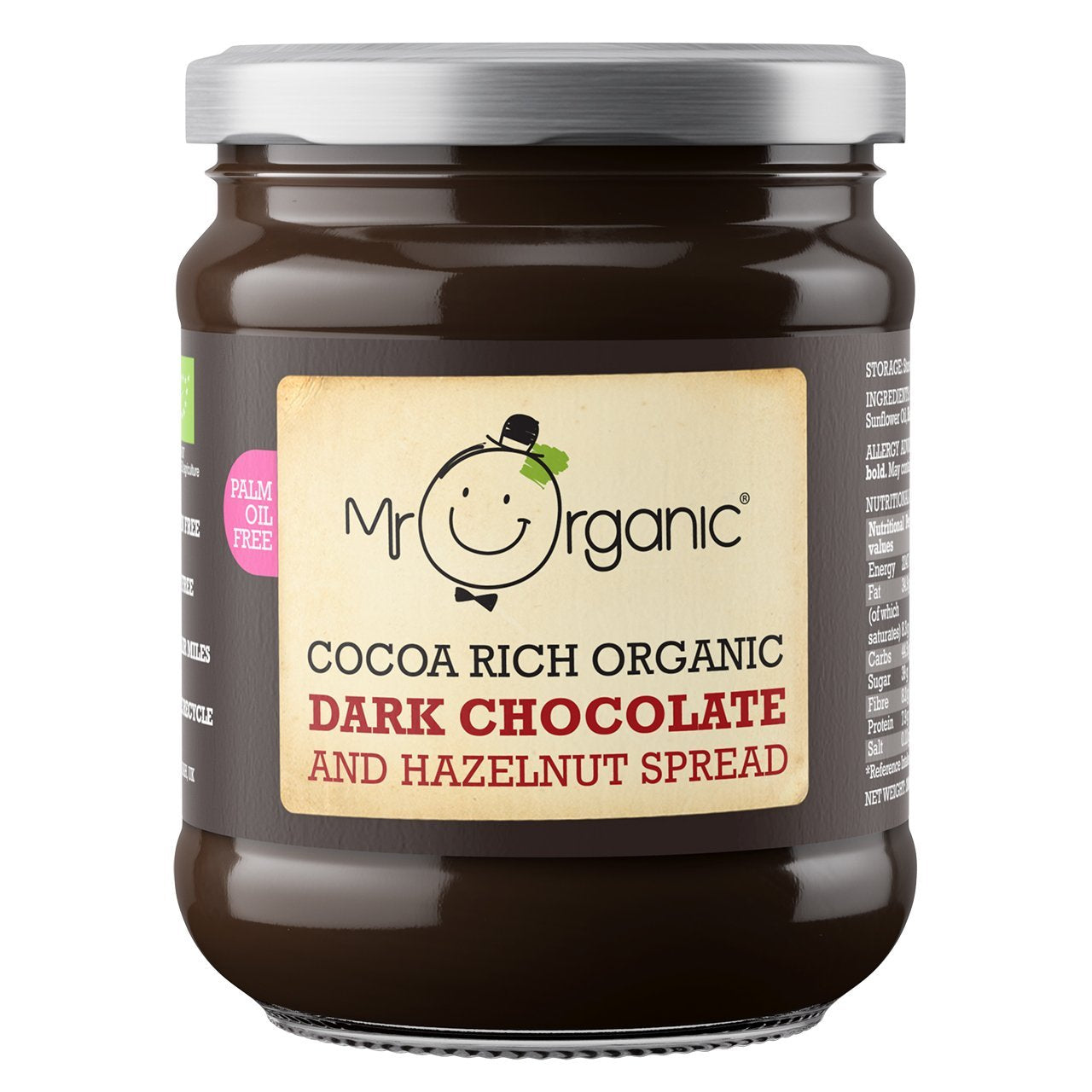 Mr Organic Dark Chocolate & Hazelnut Spread (200g)