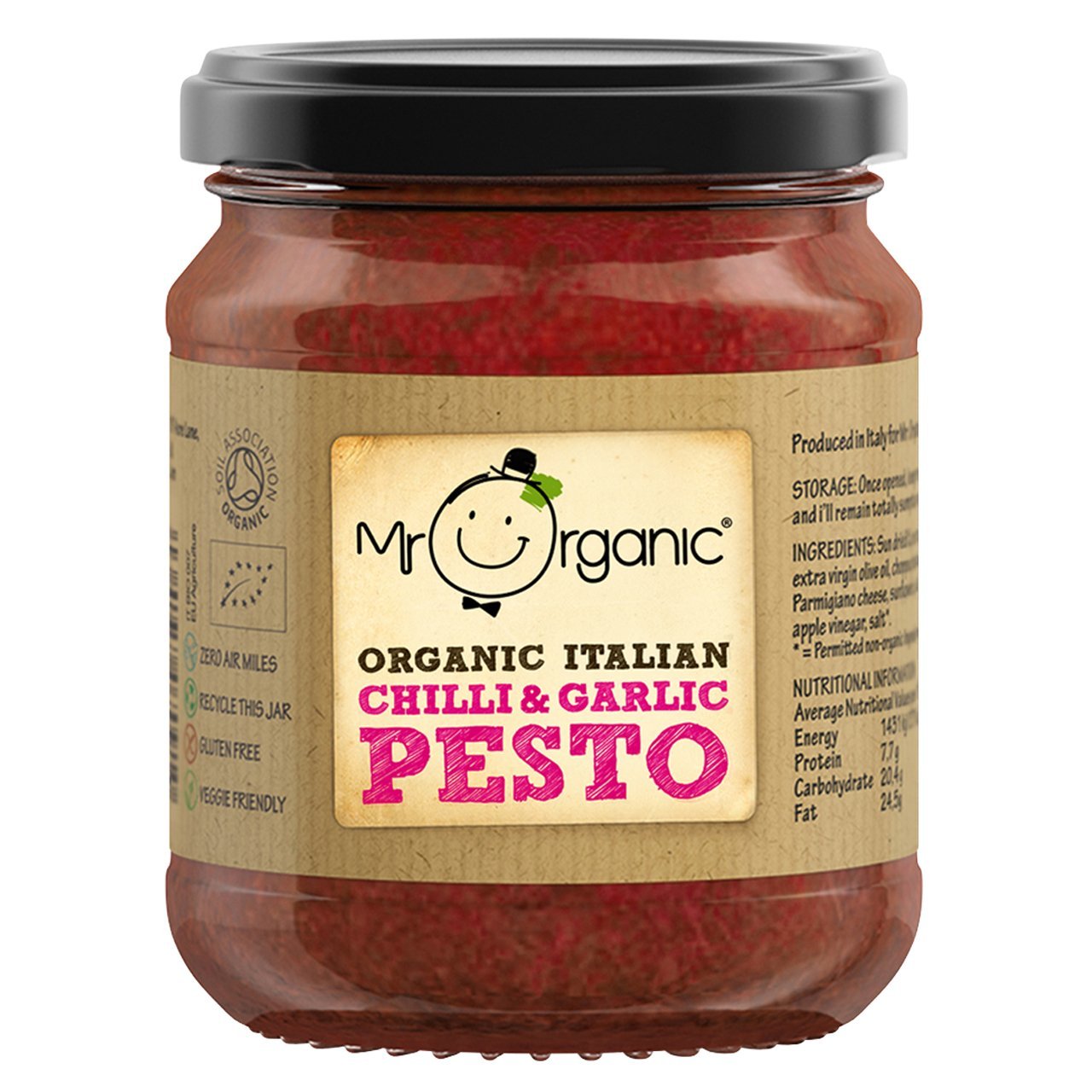 Mr Organic Italian Chilli & Garlic Pesto (130g)