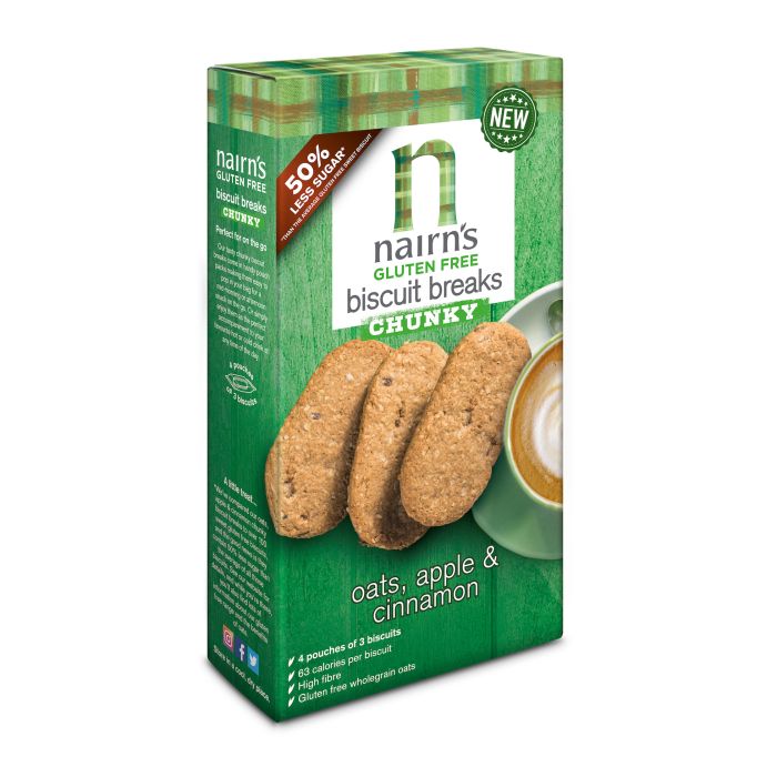 Nairns Gluten Free Apple & Cinnamon Chunky Biscuits [WHOLE CASE]