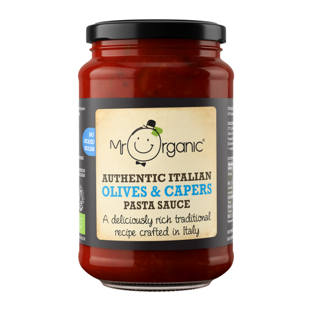 Mr Organic No Added Sugar Olives & Capers Pasta Sauce (350g)