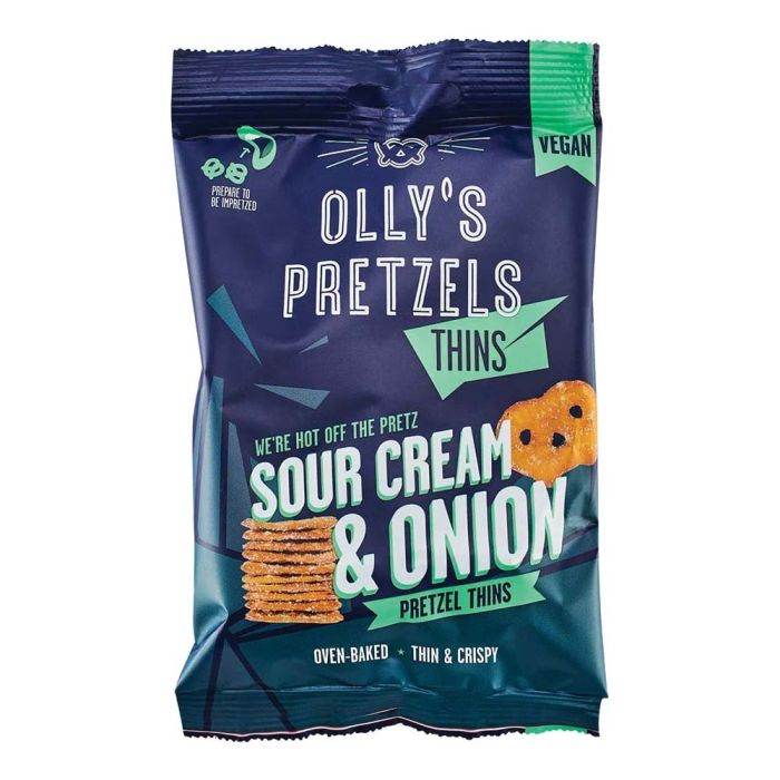 Olly's Pretzel Thins - Vegan Sour Cream & Onion [WHOLE CASE] by Olly's - The Pop Up Deli