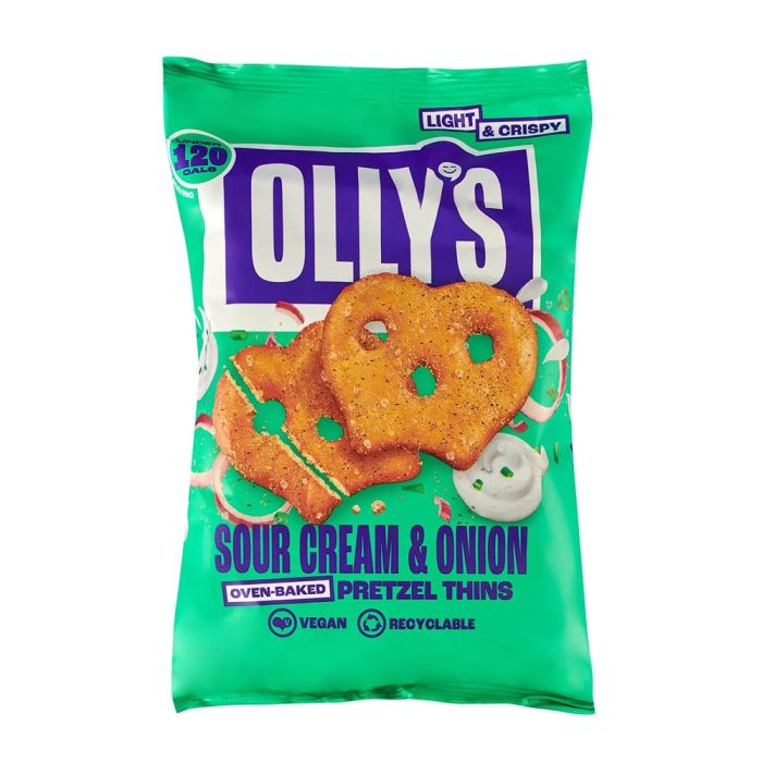 Olly's Vegan Sour Cream & Onion Pretzel Thins 140g [WHOLE CASE] by Olly's - The Pop Up Deli
