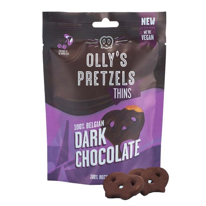 Olly's Pretzel Thins - Dark Chocolate (VEGAN) [WHOLE CASE] by Olly's - The Pop Up Deli