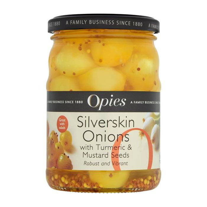 Opies Silverskin Onions with Turmeric & Mustard Seeds  [WHOLE CASE]