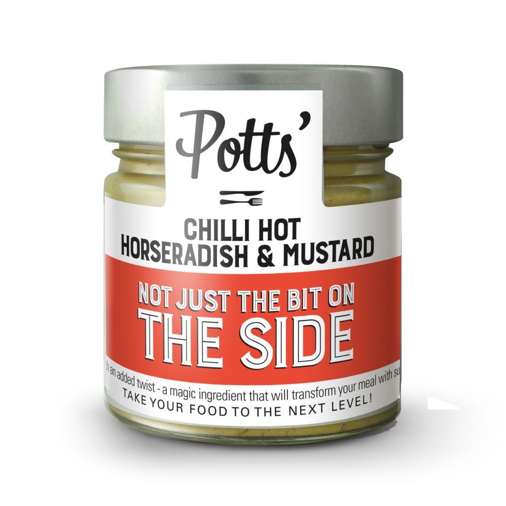 Potts Chilli Hot Horseradish & Mustard Sauce (180g)